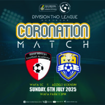 Volta FA Champions WAFA SC  to face Adzigo Koesim FC  in Coronation Match on Sunday July 6.