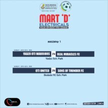 Match Week One Fixtures Announced